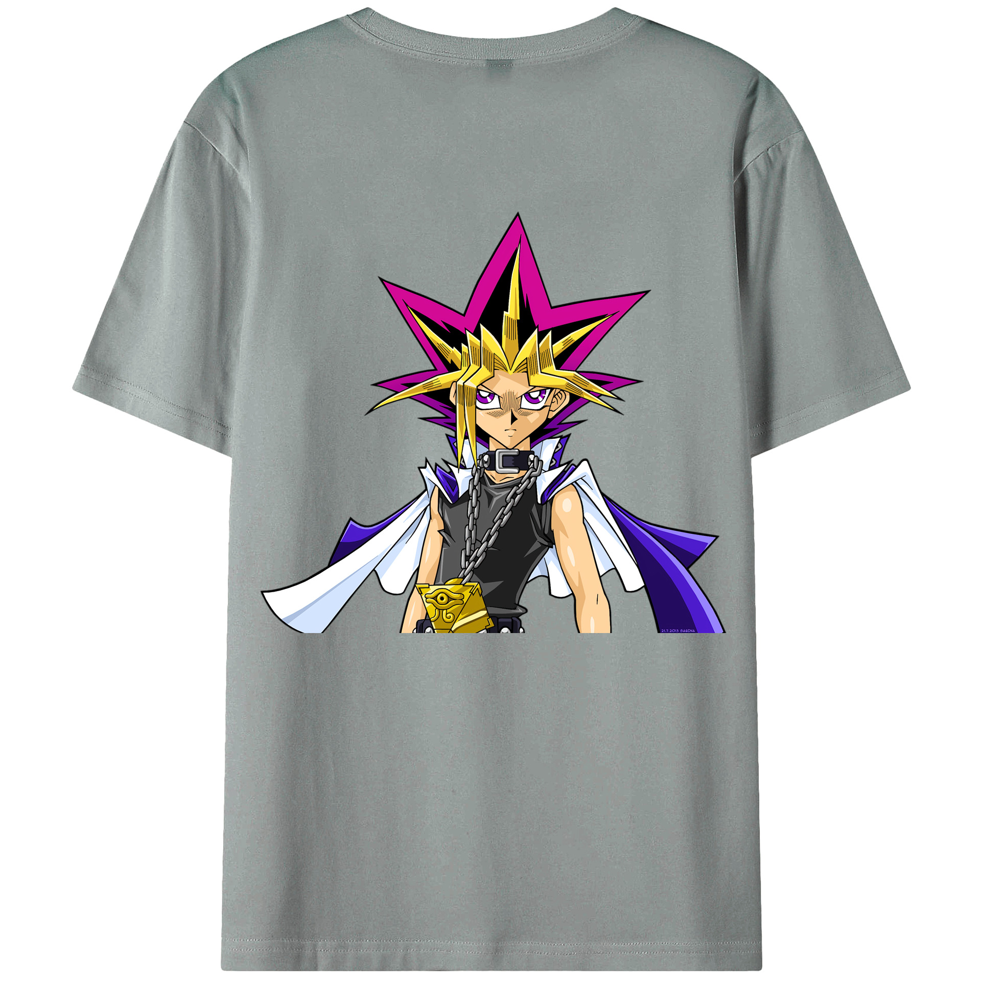（画像用） 遊☆戯☆王 Yu-Gi-Oh! 綿100％ メンズ半袖Tシャツ（バックプリント） 通気性
